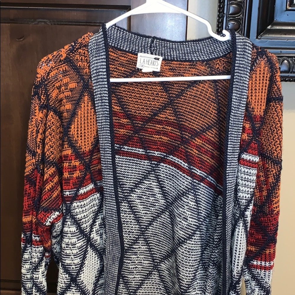 Multi color pattern sweater